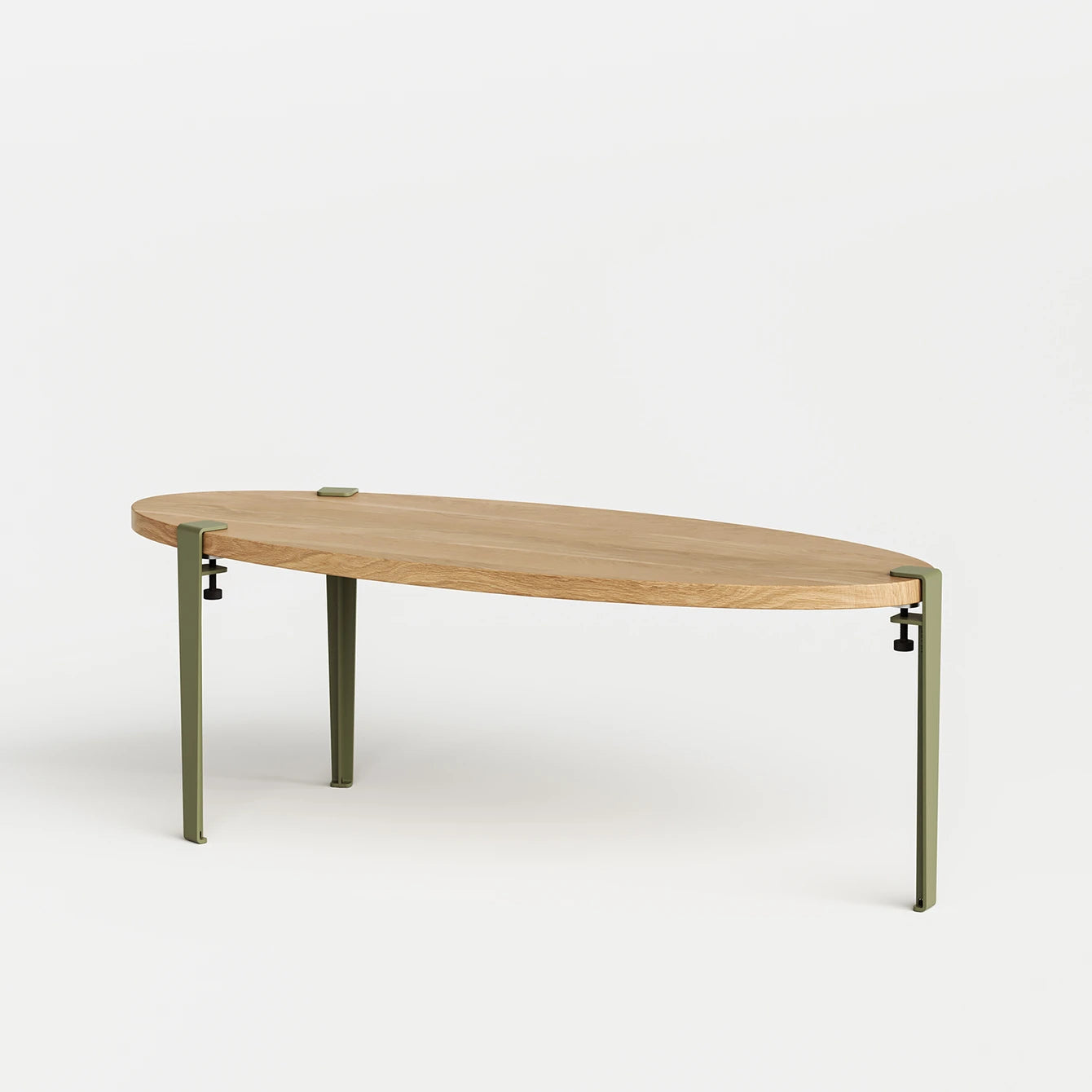ovale salontafel - eikenhout