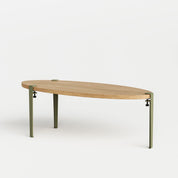 ovale salontafel - eikenhout