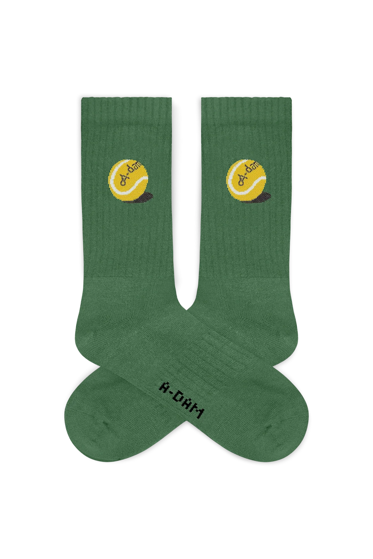 green tennisball crew socks