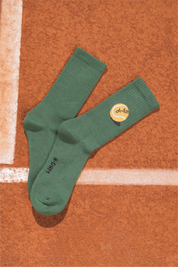 green tennisball crew socks