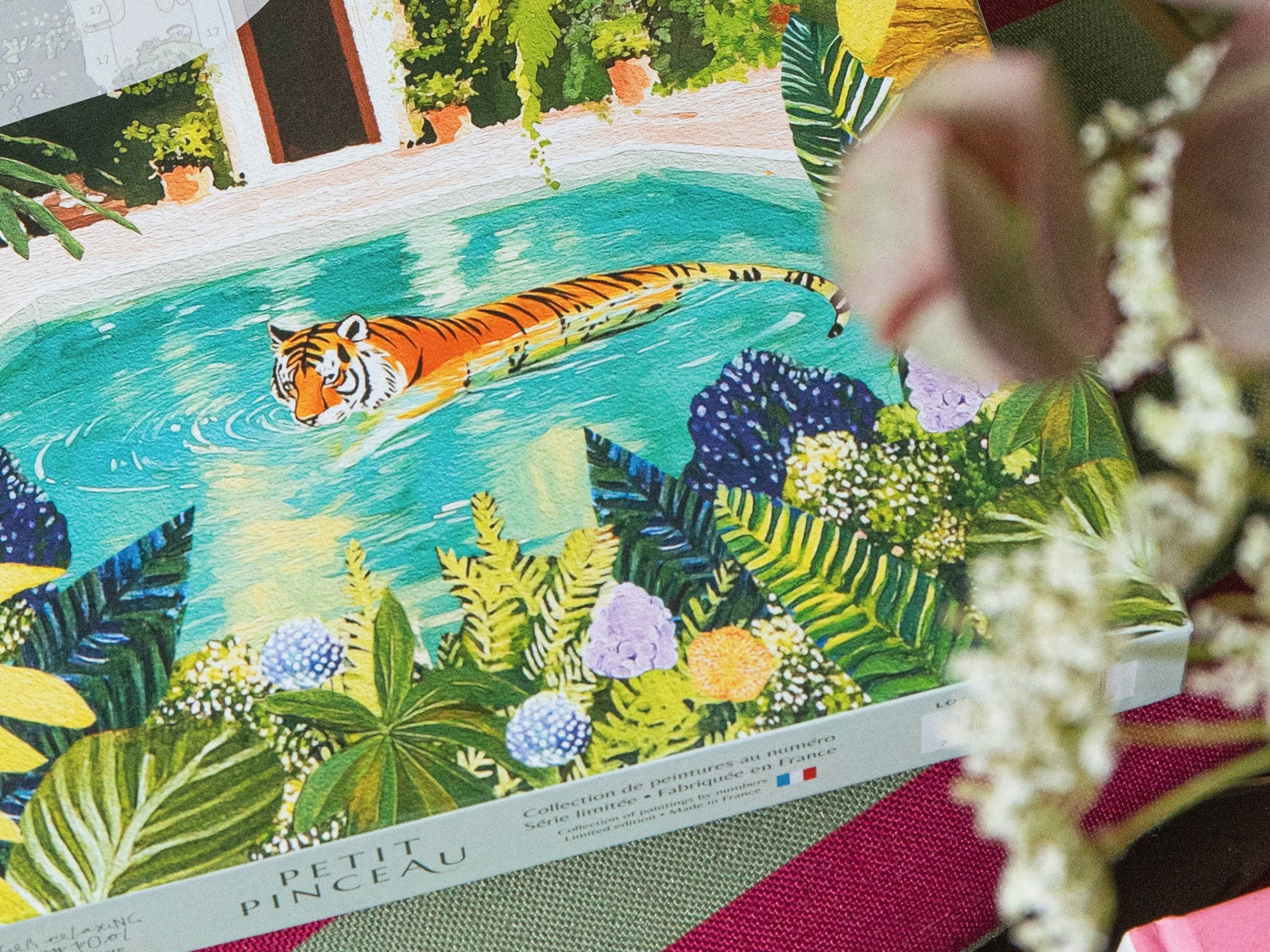 tiger in my pool - paint by numbers kit