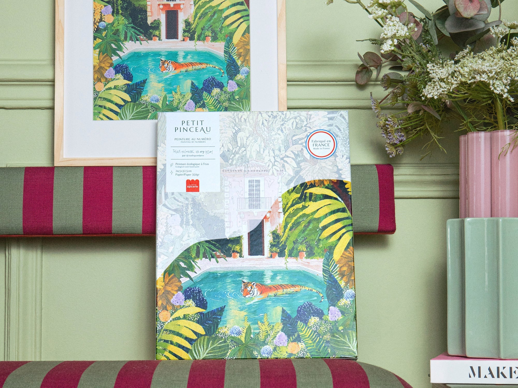 tiger in my pool - paint by numbers kit