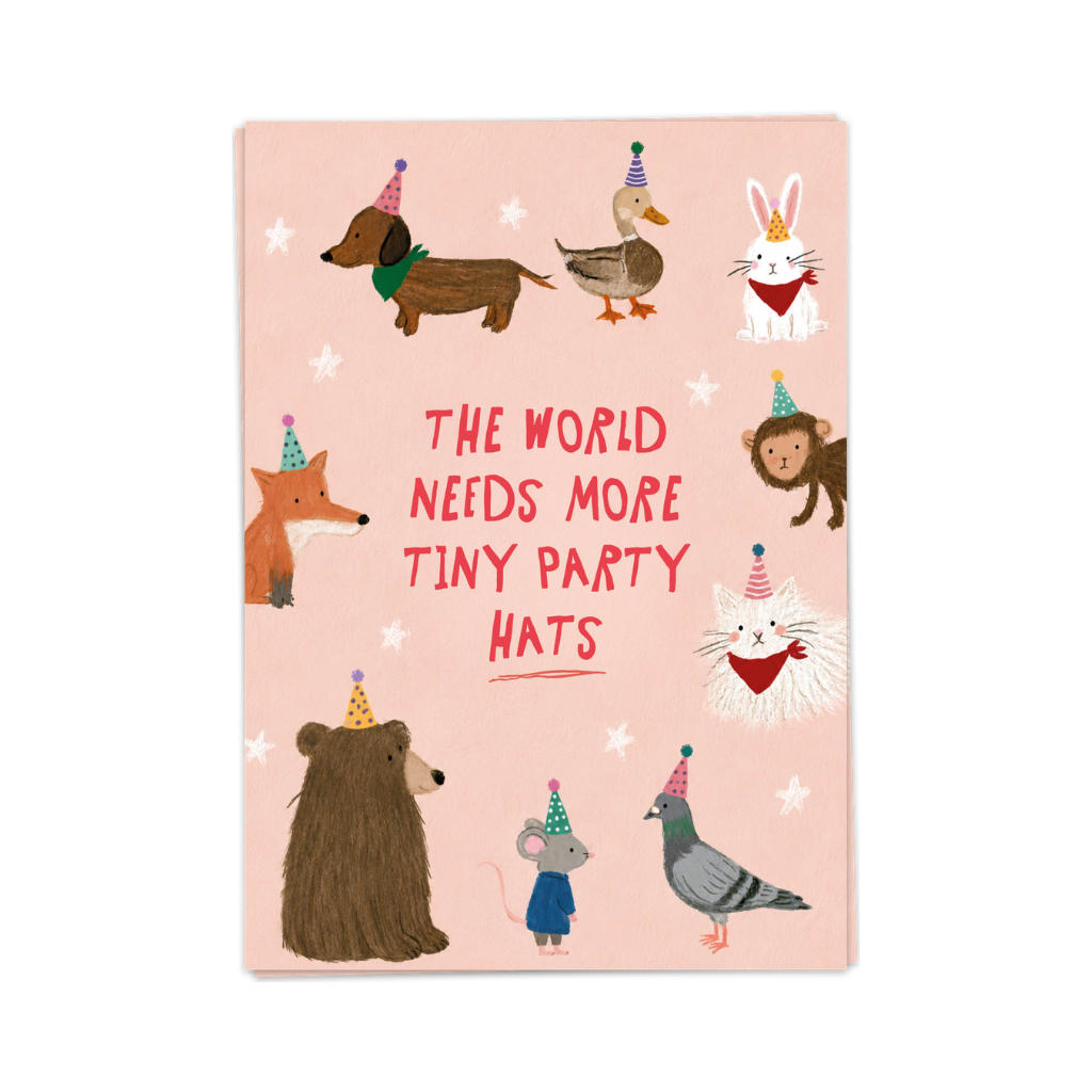 Kaart - Tiny party hats