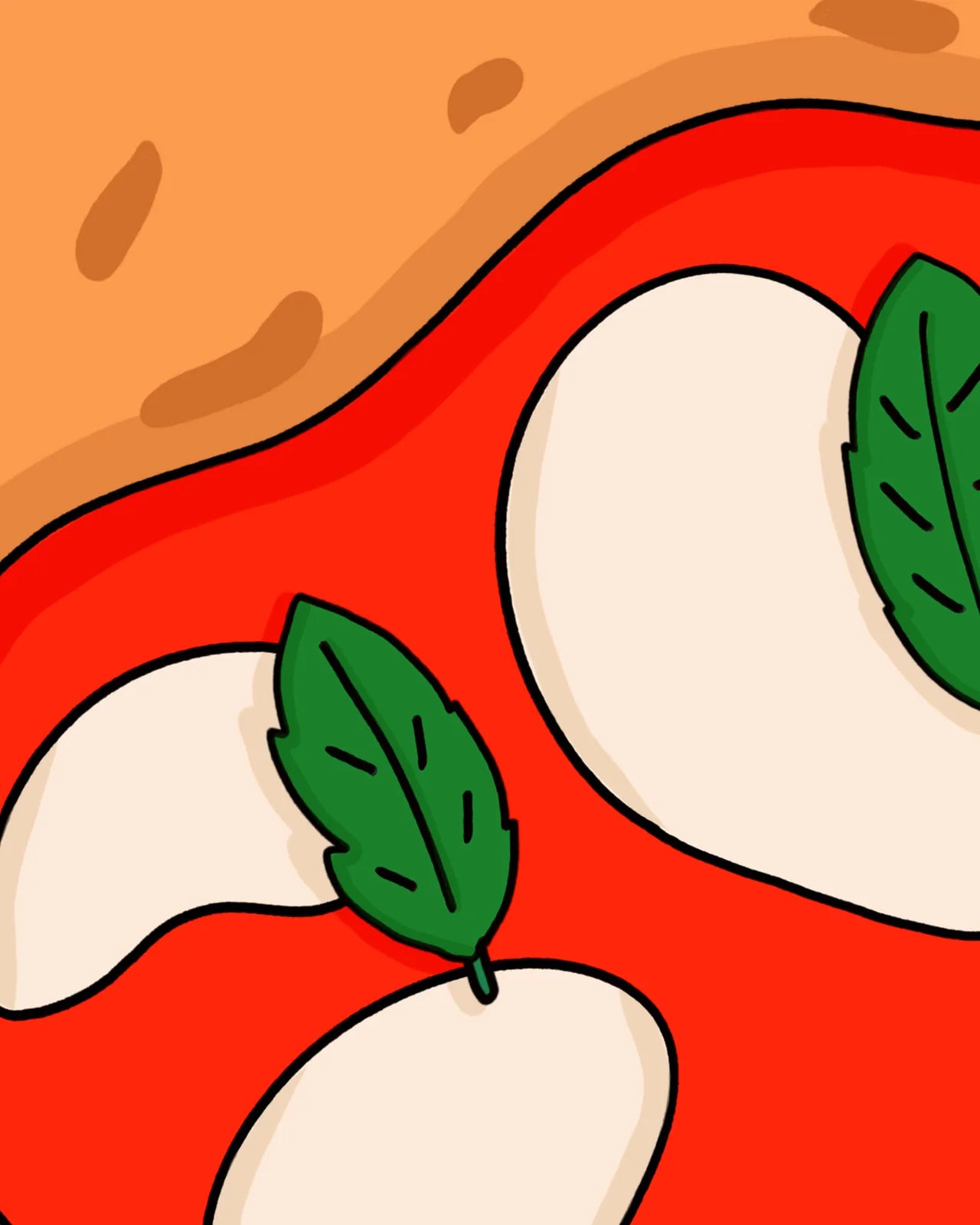 pizza margherita - waaier