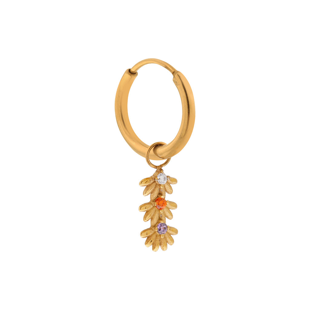 Oorbel - Triple flower colour hoop