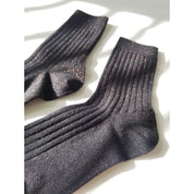 Her Socks - black copper glitter