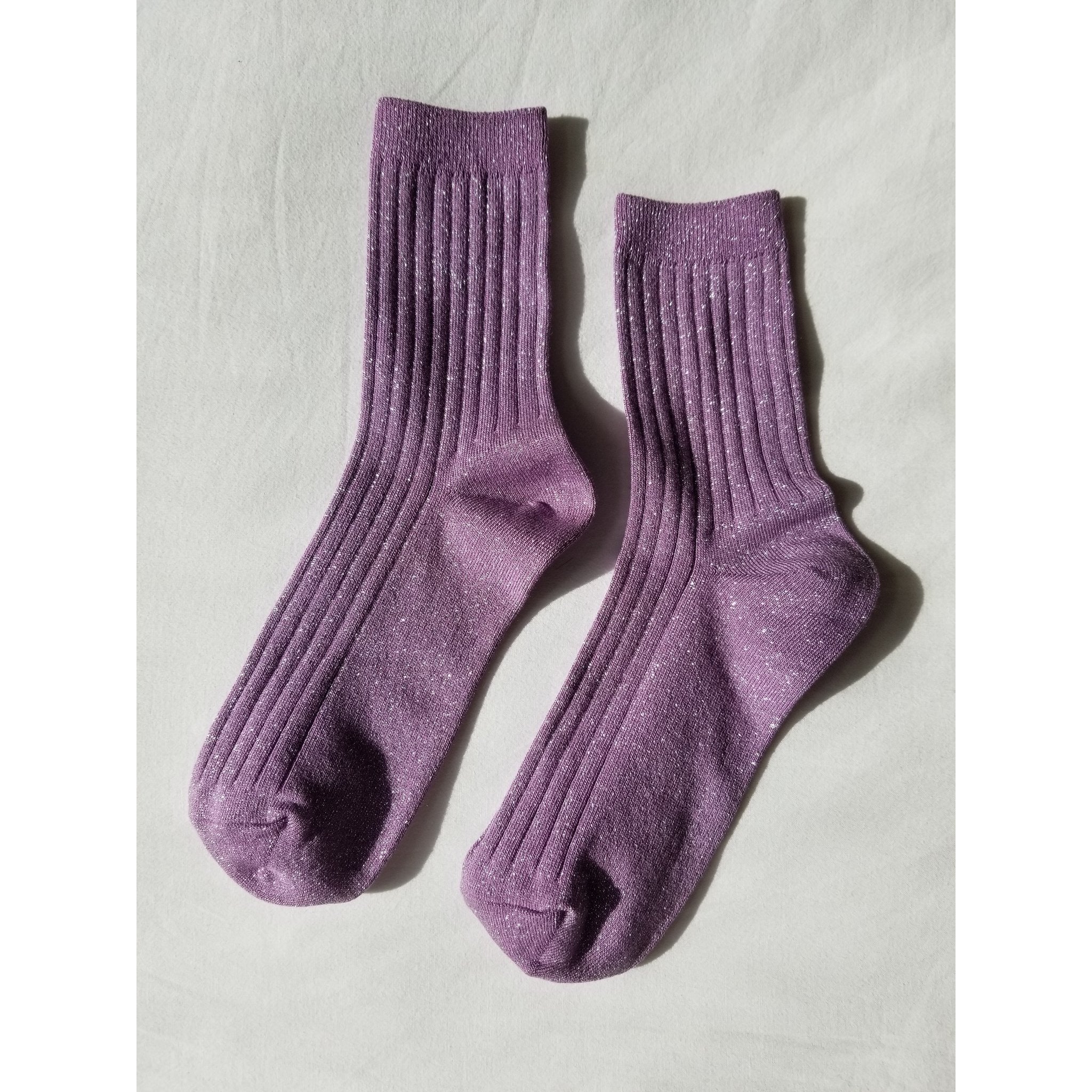 Her Socks - lilac glitter