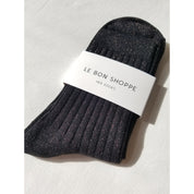 Her Socks - black copper glitter