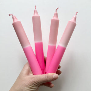 Dip dye kaars - Neon en roze