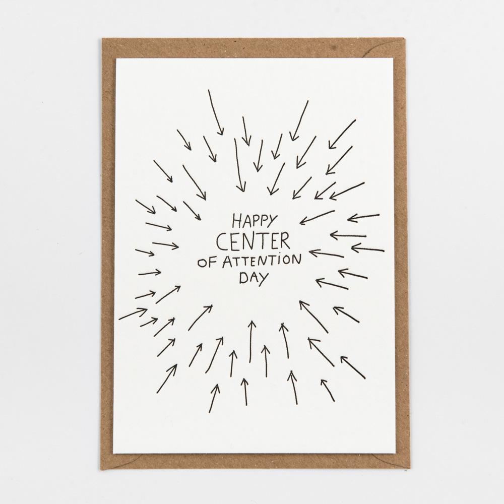 Letterpress kaart - Happy center of attention day