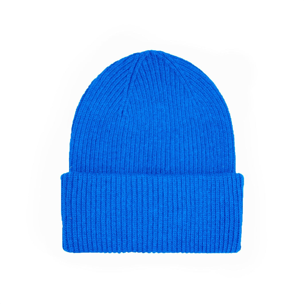 Merino wool hat - Pacific blue