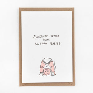 Letterpress kaart - Awesome people make awesome babies