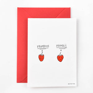Letterpress kaart - Framboos/Framblij