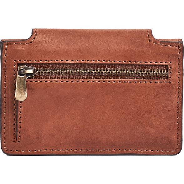 Harmonica wallet - cognac