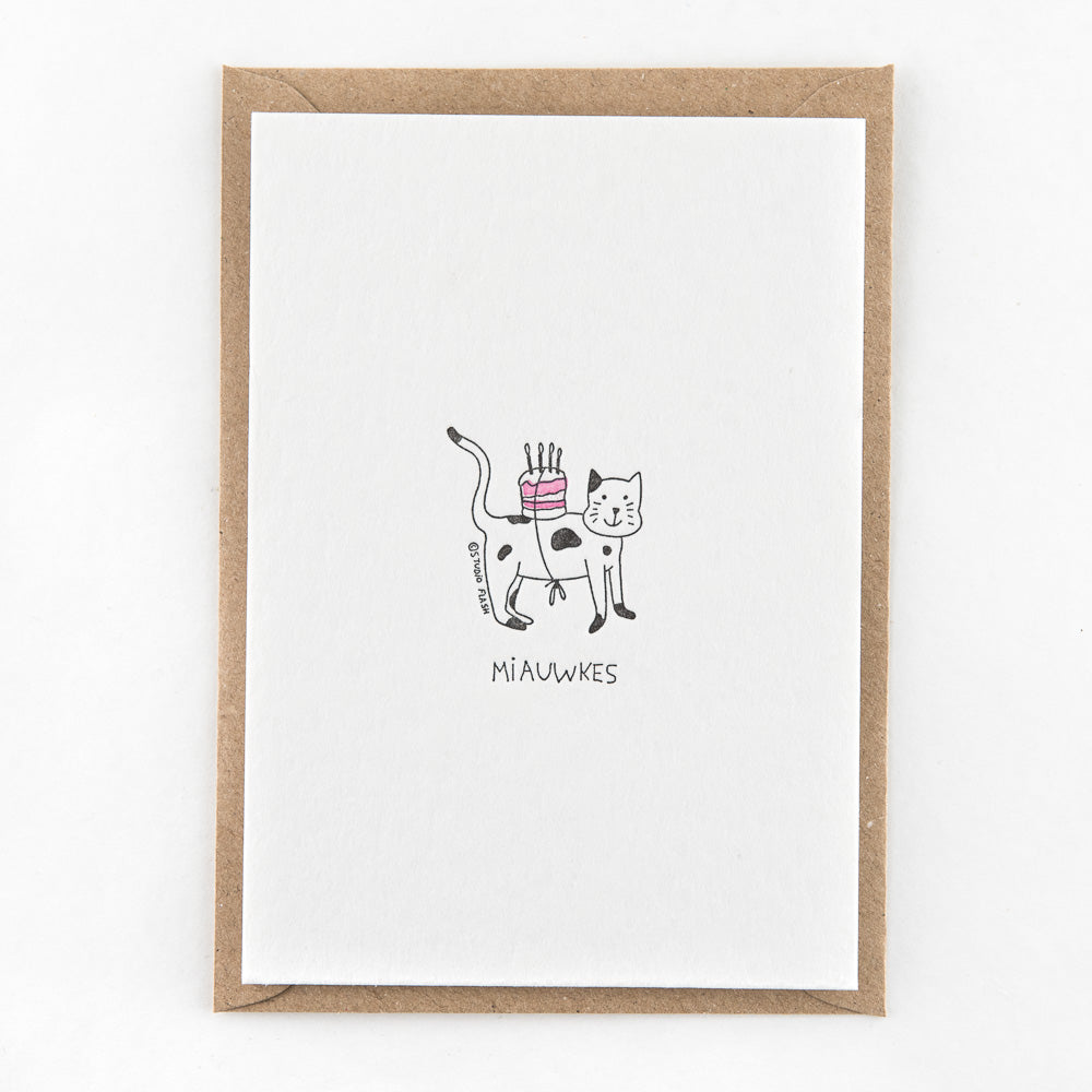 Letterpress kaart - Miauwkes