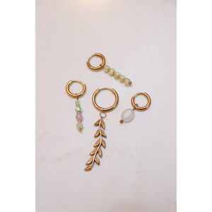 Oorbel - White oval hoop