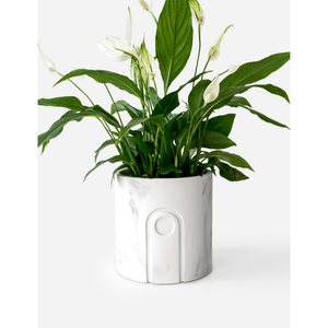 Jane planter white marble