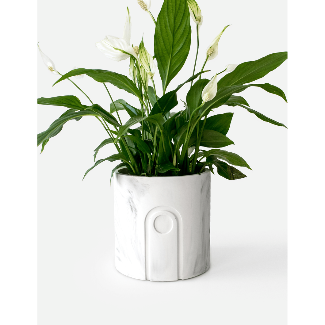 Jane planter white marble