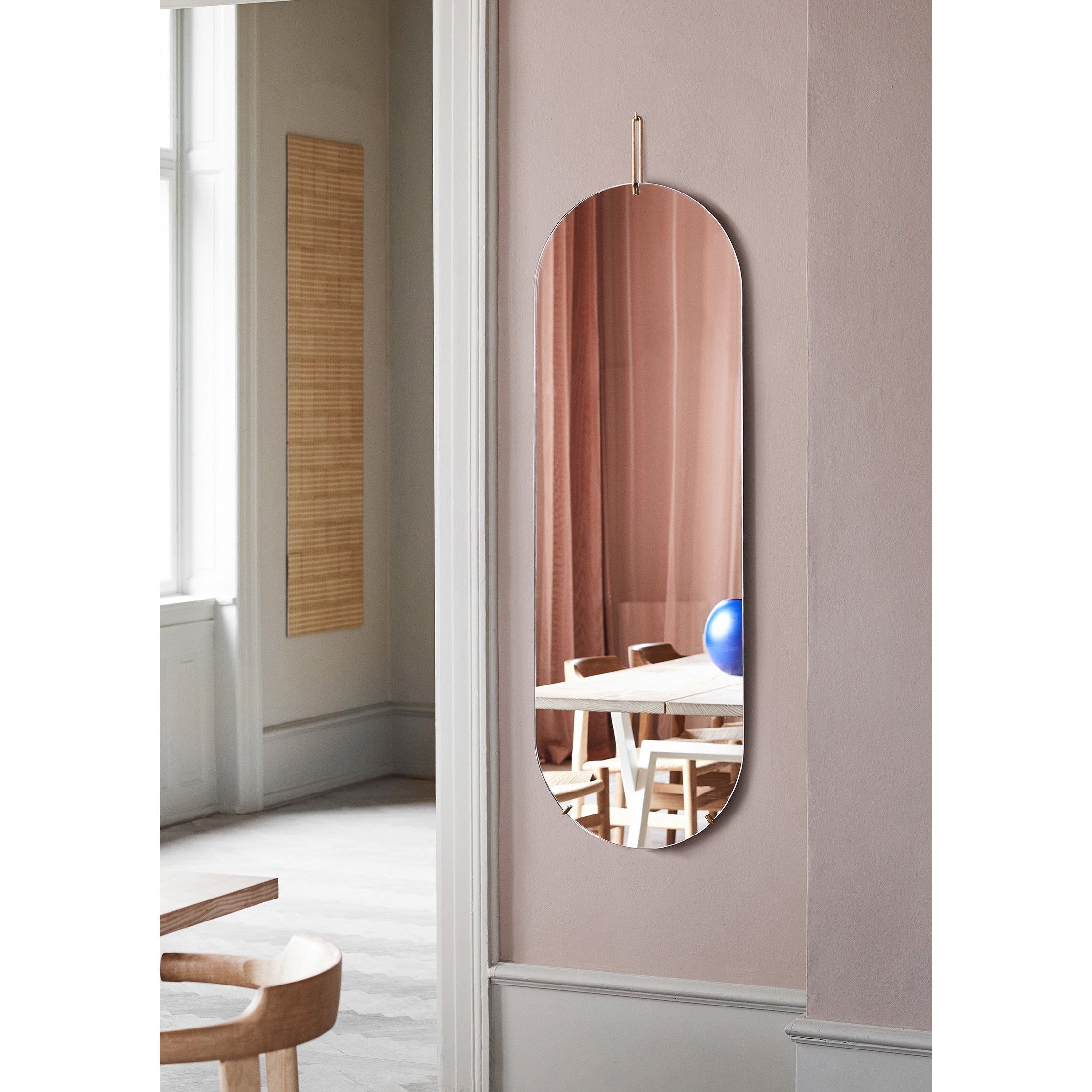 Tall wall mirror brass