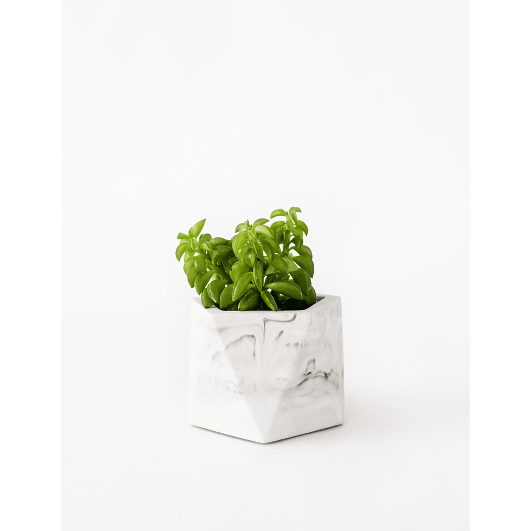 Mare planter medium white marble