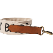 Canvas logo strap white - black and cognac
