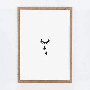 Letterpress kaart - tears