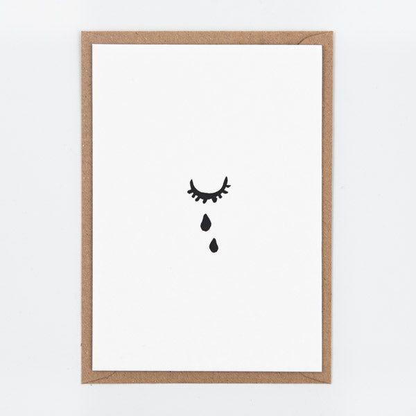 Letterpress kaart - tears