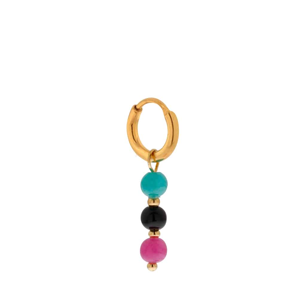 Oorbel - Round color hoop gold