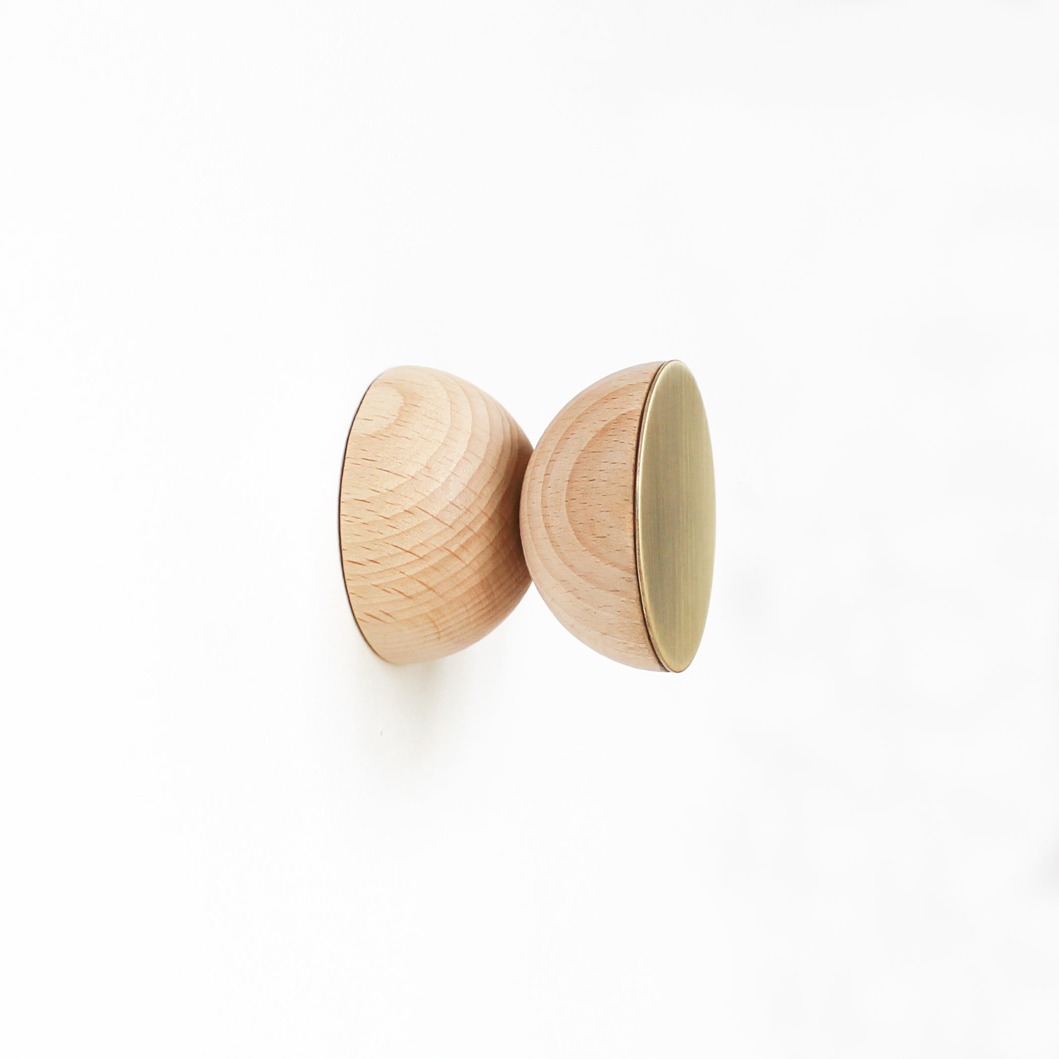 Geometric wood & brass hook