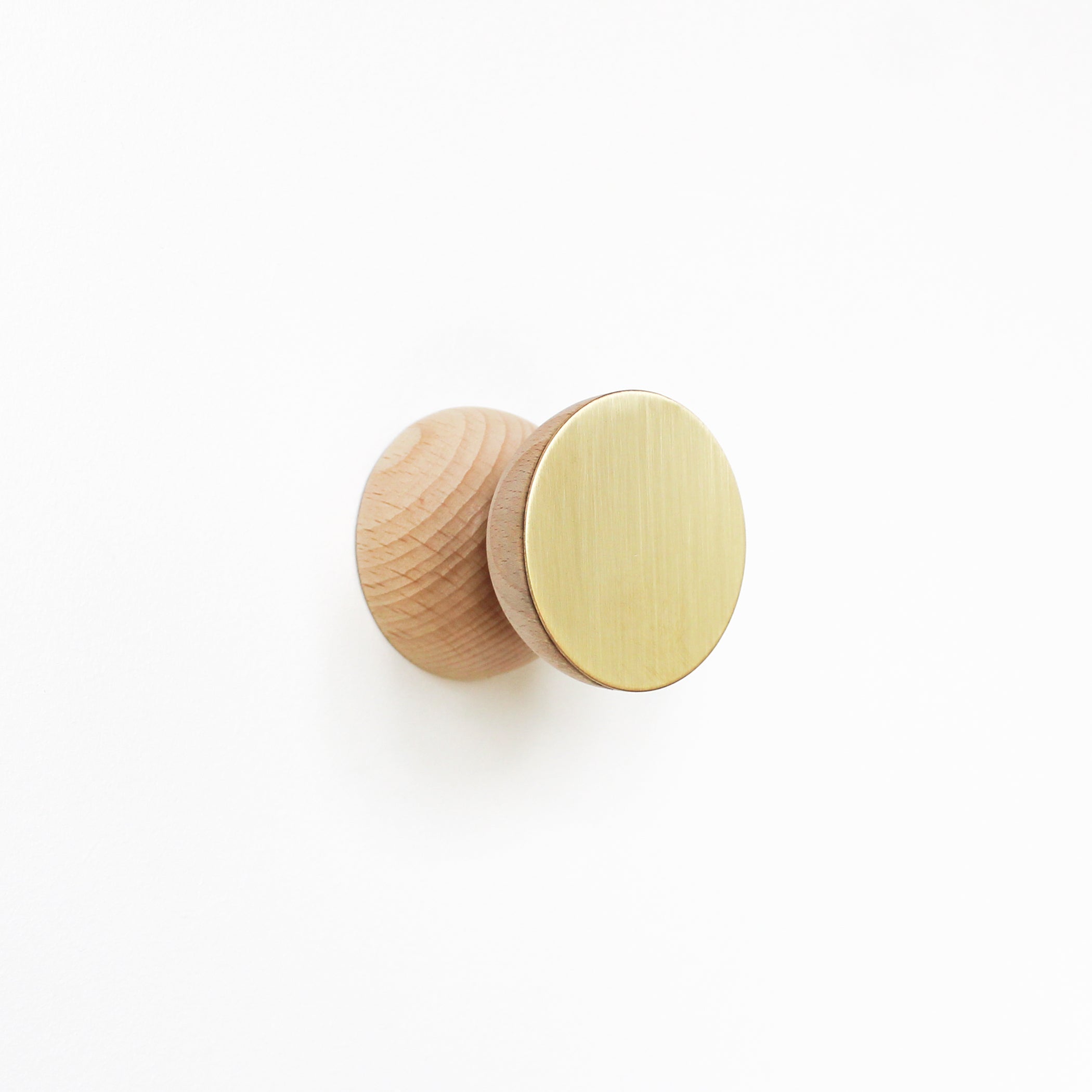 Geometric wood & brass hook