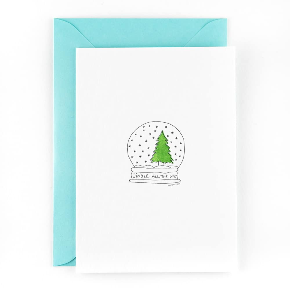 Letterpress kaart - Jingle all the way