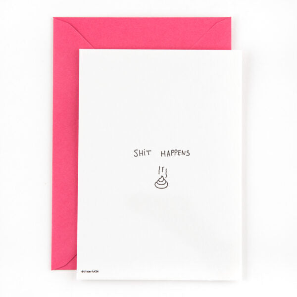 Letterpress kaart - Shit happens