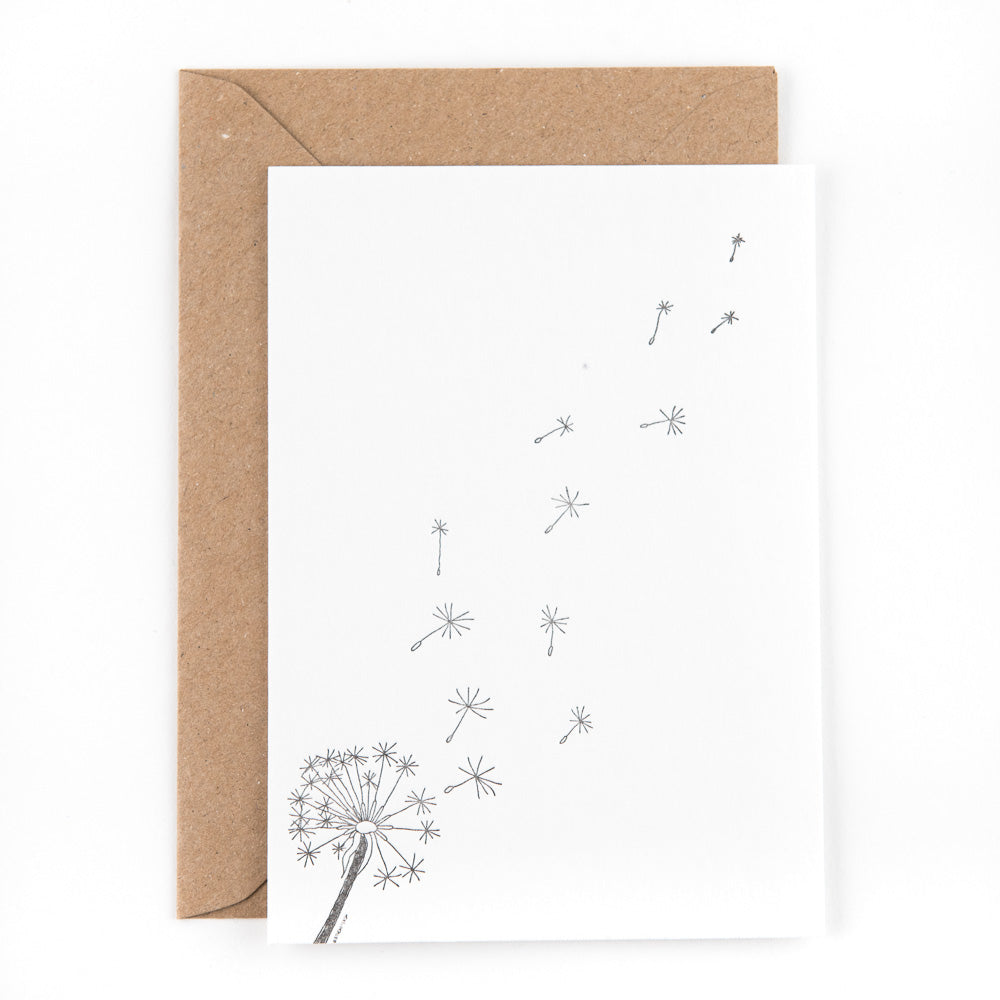 Letterpress kaart - Dandelion