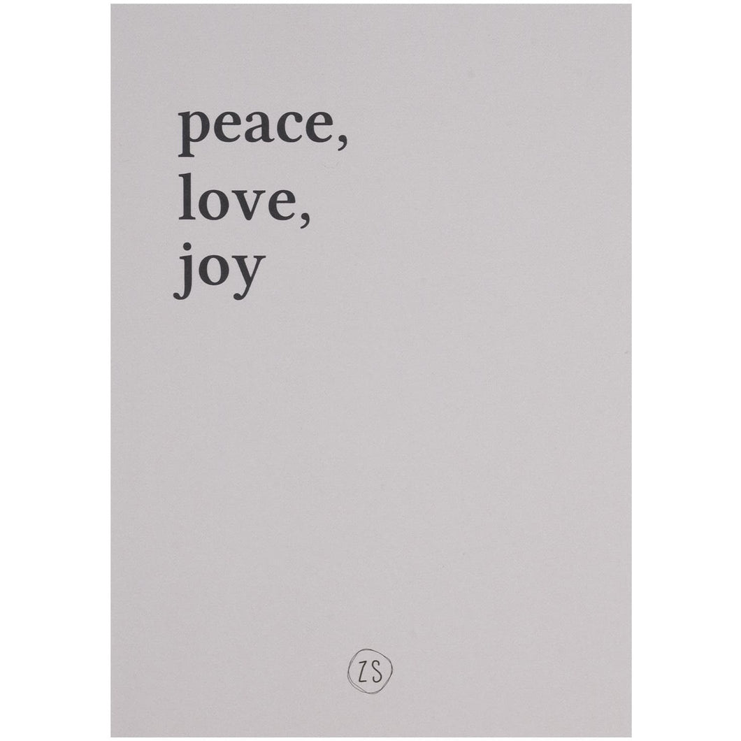 Postkaart - Peace love joy