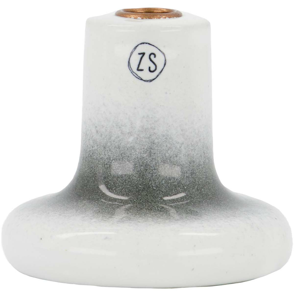 Klein kandelaartje glazuur - diepgroen/off white