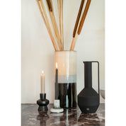 Klein kandelaartje glazuur - diepgroen/off white