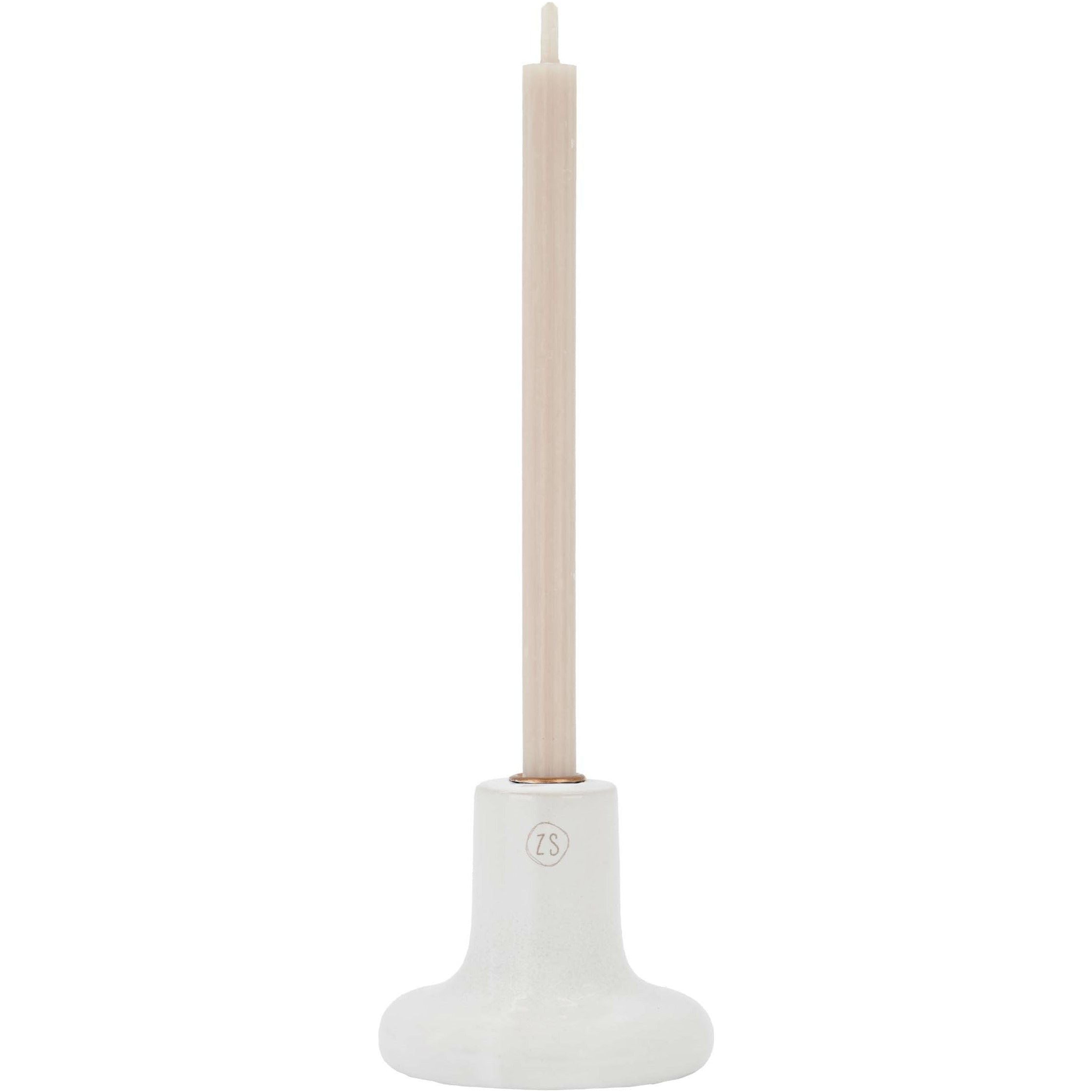 Klein kandelaartje glazuur - off white