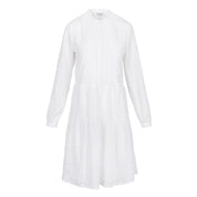 Korte strokenjurk - off white