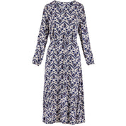Maxi jurk met print - zand/kobalt