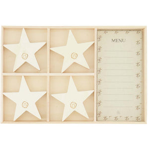 Zusss menukaartjes met houten standaard ster