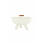 Polystone kandelaar op pootjes - off white