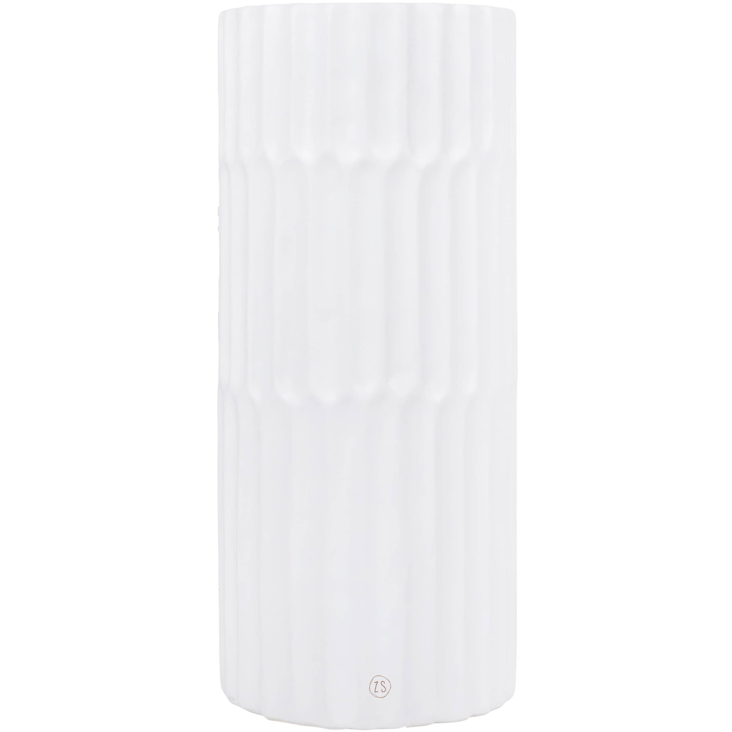 Ribbelvaas keramiek - wit