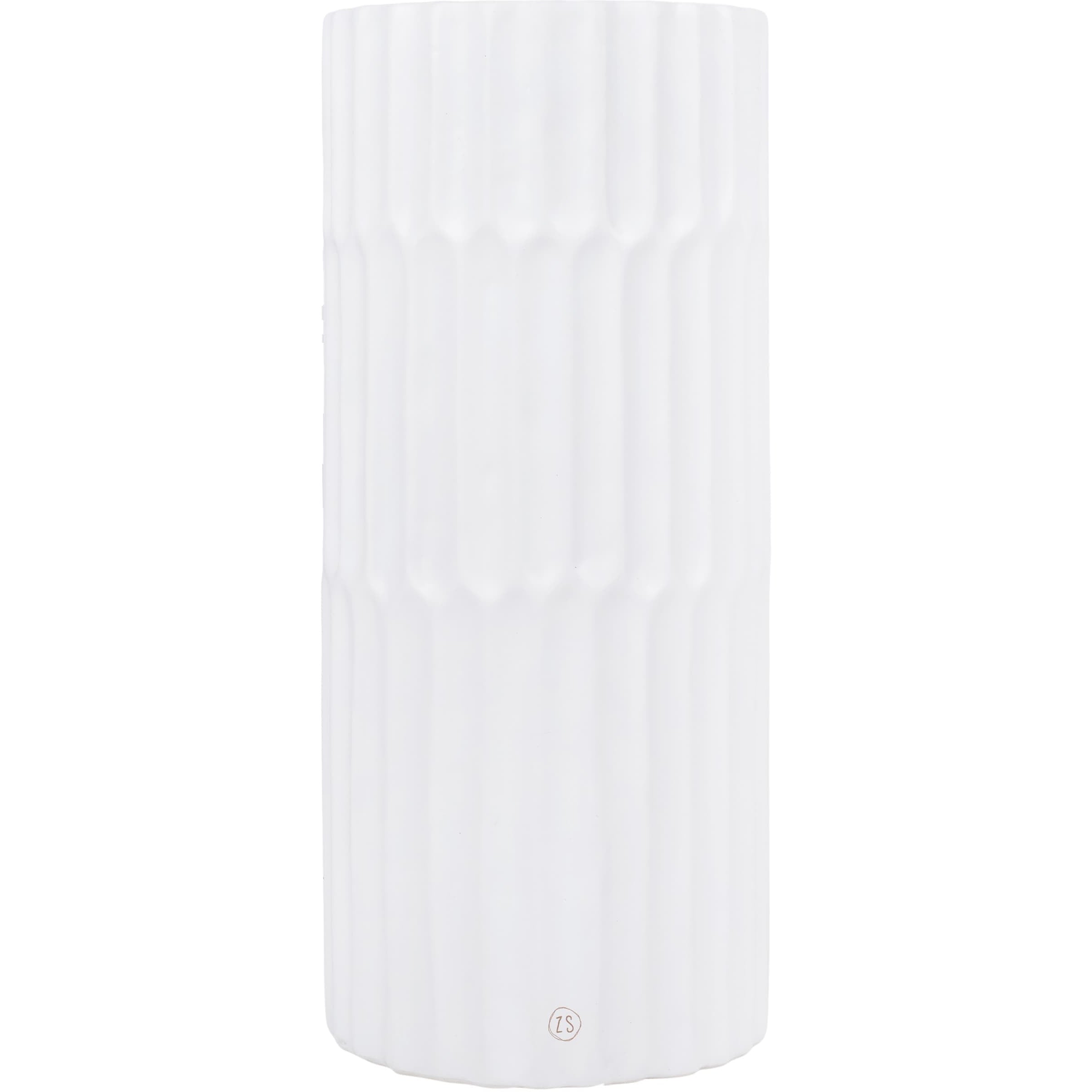 Ribbelvaas keramiek - wit