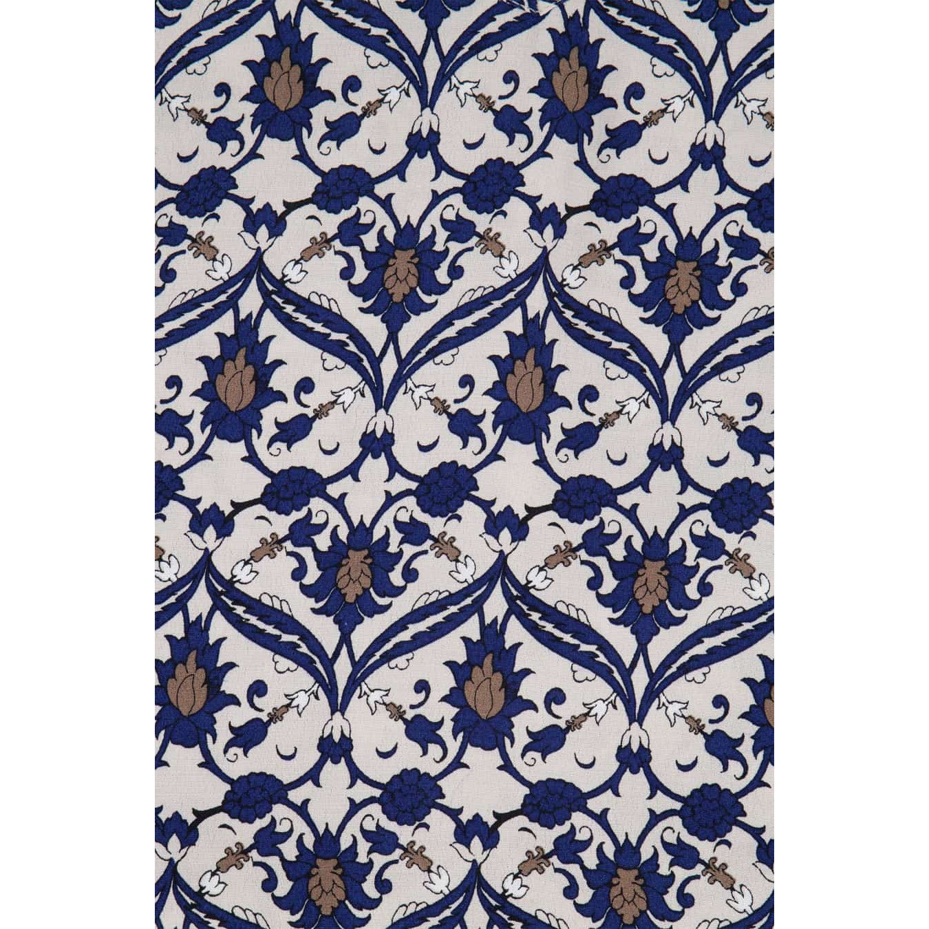 Rok met print - zand/kobaltblauw