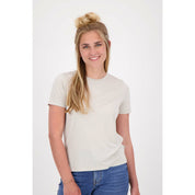 T-shirt met ronde hals zand