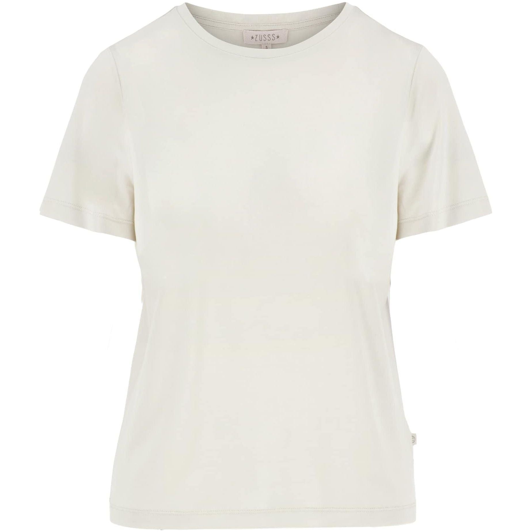 T-shirt met ronde hals zand