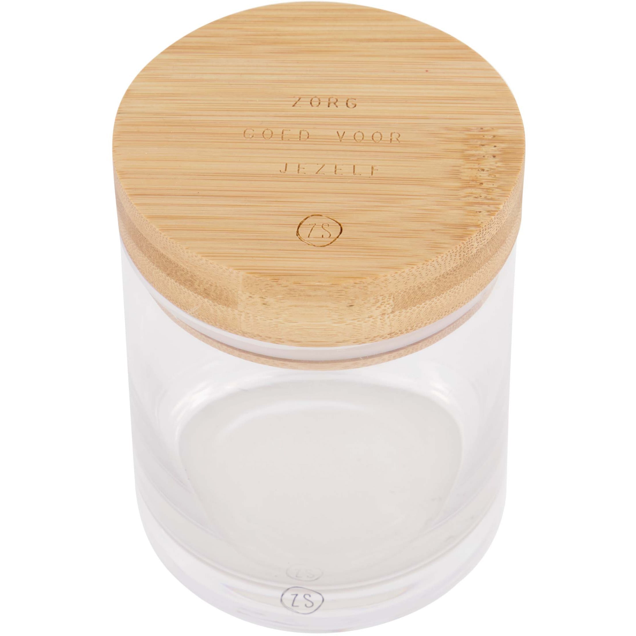 Voorraadpot met houten dekseltje M - Zorg goed voor jezelf