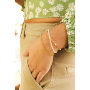 Armband - Pink pearl gold