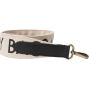 Canvas logo strap white - black and cognac
