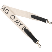 Canvas logo strap white - black and cognac